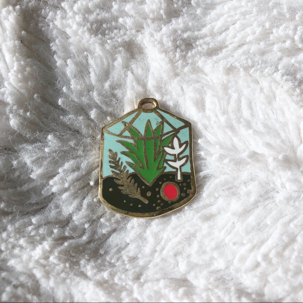Terrarium plant charm for a necklace